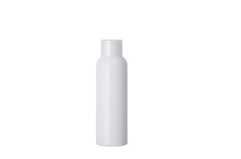 White plastic bottle with a white cap. White isolate Stock Photos