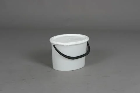White plastic bucket, container, on a white background Stock Photos