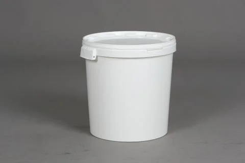 White plastic bucket, container, on a white background Stock Photos