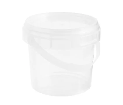 White Plastic Bucket isolated on white background Stock Photos