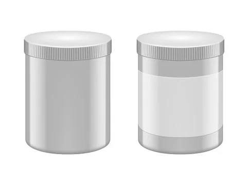 White Plastic Canister For Powder Or Drugs Stock Illustration