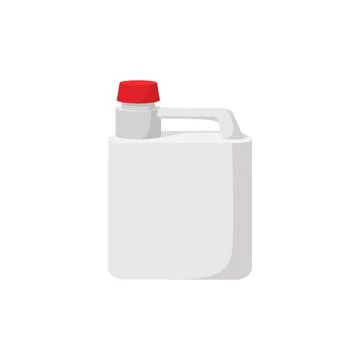 White plastic canister with red cap cartoon icon Stock Illustration