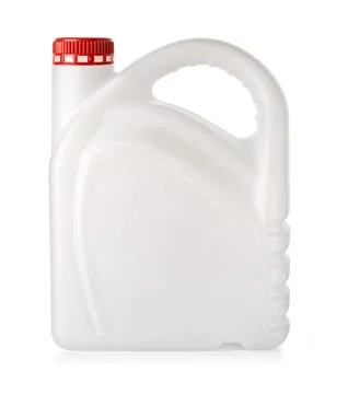 White plastic canisters isolated Stock Photos