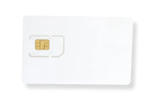 White plastic card on a white background Stock Photos