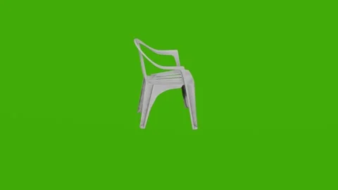 A white plastic chair rotates on a green screen Stock Footage 280308507