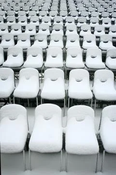 White plastic chairs Stock Photos