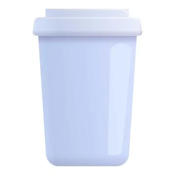 White plastic coffee cup icon, cartoon style Illustrazione stock