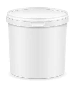White plastic container for ice cream or dessert vector illustration Stock Illustration