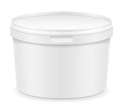 White plastic container for ice cream or dessert vector illustration Stock Illustration