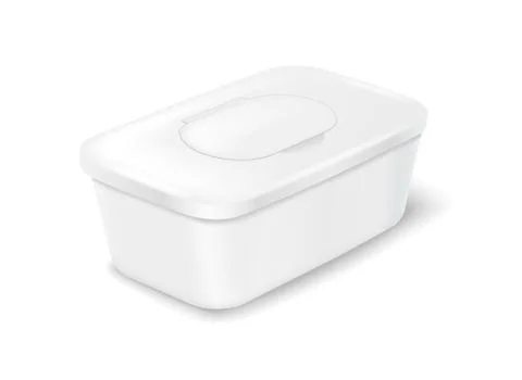 White Plastic Container with Lid Stock Illustration