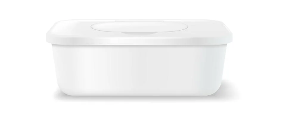 White Plastic Container on White Background Stock Illustration