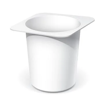 White plastic container for yogurt 스톡 일러스트