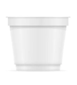 White plastic container of yogurt or ice cream vector illustration Stock Illustration