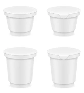 White plastic container of yogurt or ice cream illustration Stock Illustration