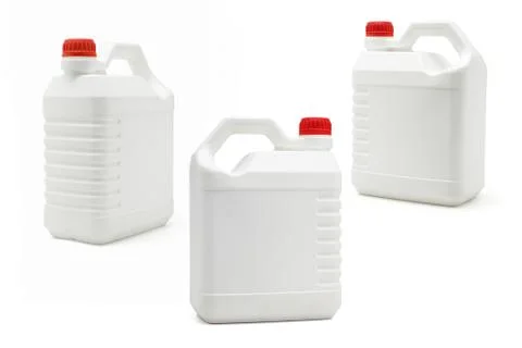 White plastic containers Stock Photos