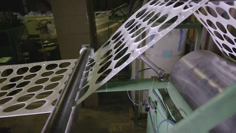 White plastic containers thermoforming process Stock-Footage 330192880