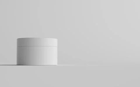 White Plastic Cosmetic Jar Mockup - One Jar. 3D Illustration Stock Illustration