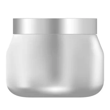 White Plastic Cream Jar. 3d Round Packaging Stock Illustration