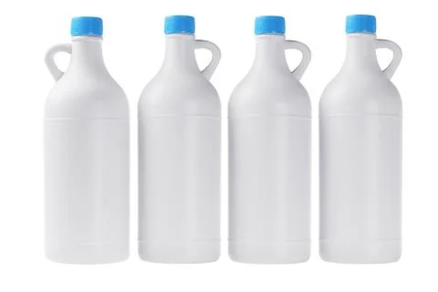 White Plastic Detergent Bottles Stock Photos