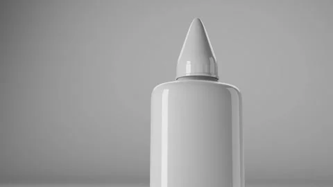 White plastic dropper bottle for liquid storage. 3D render Stock Footage 288981597