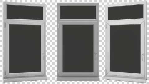 White plastic euro window on isolated background Ilustración de archivo