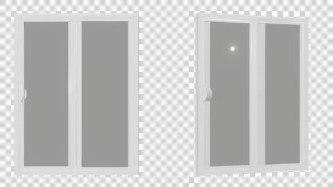 White plastic euro window on isolated background Illustration