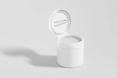 White Plastic Flip Top Cap Cosmetic Jars With Tweezers mockup Illustrazione stock
