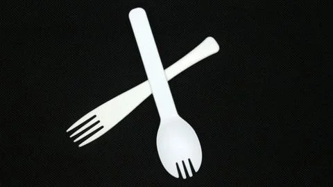 White plastic fork isolated Stock Photos