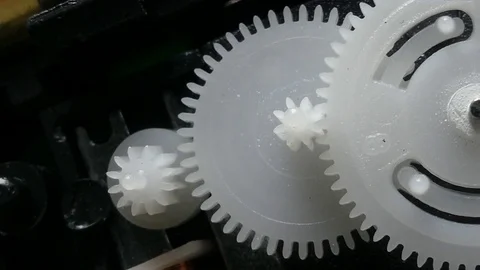 White Plastic Gears Loop Close up, 4K, 스톡 동영상 81368070