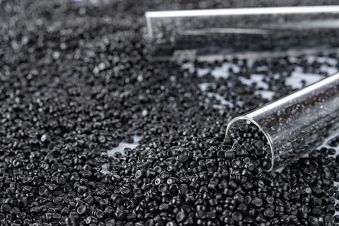 White plastic grain, plastic polymer granules,hand hold Polymer pellets, Ra.. 写真素材