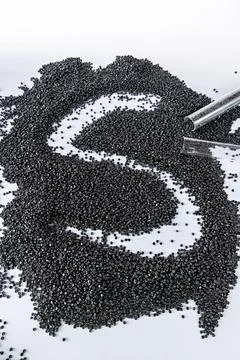 White plastic grain, plastic polymer granules,hand hold Polymer pellets, Ra.. 写真素材