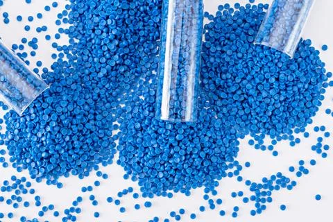 White plastic grain, plastic polymer granules,hand hold Polymer pellets, Ra.. 写真素材