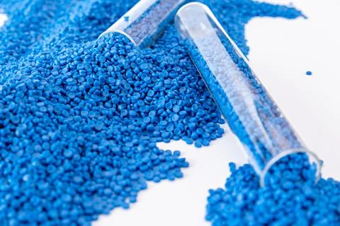 White plastic grain, plastic polymer granules,hand hold Polymer pellets, Ra.. 写真素材