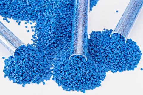 White plastic grain, plastic polymer granules,hand hold Polymer pellets, Ra.. 写真素材