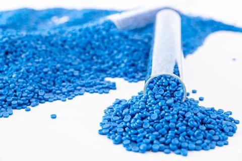 White plastic grain, plastic polymer granules,hand hold Polymer pellets, Ra.. 写真素材