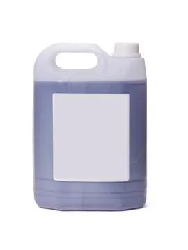 White plastic jerrycan on white background Stock Photos