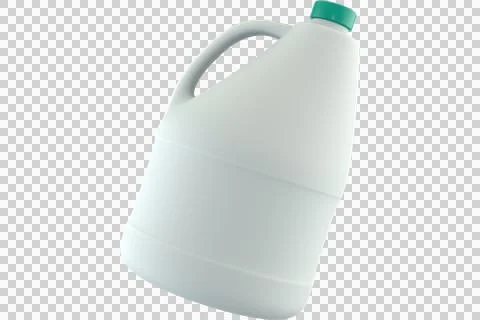 White plastic jug with green cap isolated on white background Stock Illustration