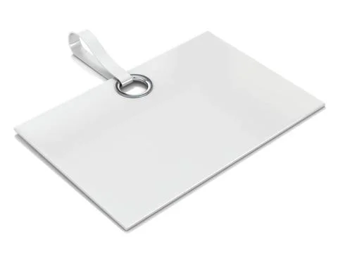 White plastic label. 3D White plastic label. 3D render illustration isolat... Stock Photos