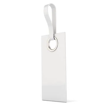 White plastic label. Vertical. 3D White plastic label. Vertical. 3D render... 写真素材
