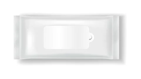 White Plastic Packaging for Wipes Stock Illustration