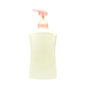 White plastic pump bottle isolate on white Stock Photos