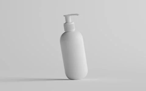 White Plastic Pump Bottle Mock-Up - Liquid Soap, Sanitizer, Shampoo Dispenser Stock Illustration