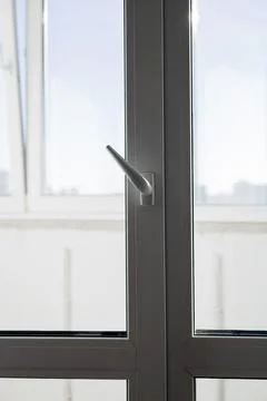 White plastic pvc window Foto stock