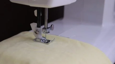White plastic sewing machine, sewing machine device Stock Photos