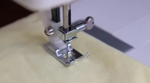 White plastic sewing machine, sewing machine device Stock Photos
