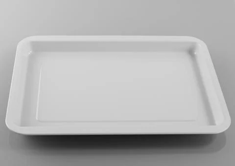 White plastic shallow dish Foto stock