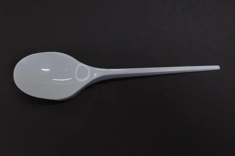 White plastic spoon 5 Stock Photos