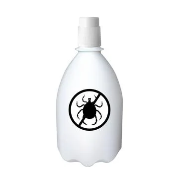 White plastic spray bottle containing mite repellent 스톡 일러스트