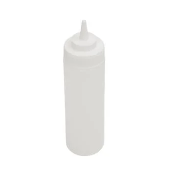 White plastic squeeze bottle for condiment or sauce. Empty container for ki.. Stock Photos