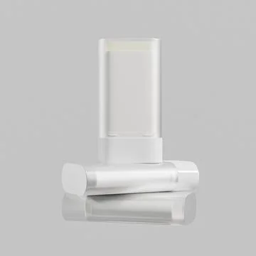 White plastic Sunscreen Stick packaging with translucent clear cap Illustrazione stock
